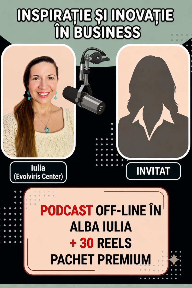 Podcast Off-line în Alba Iulia + 30 Reels Pachet PREMIUM